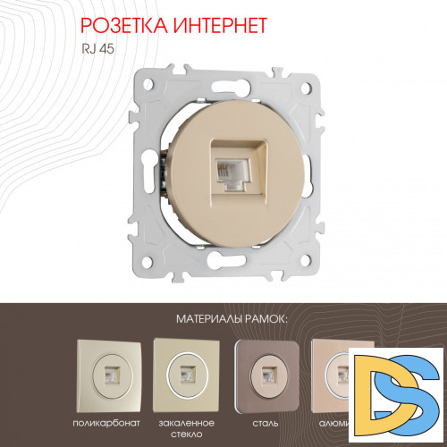 Розетка RJ45 Arte Milano 202.45-1.shampan