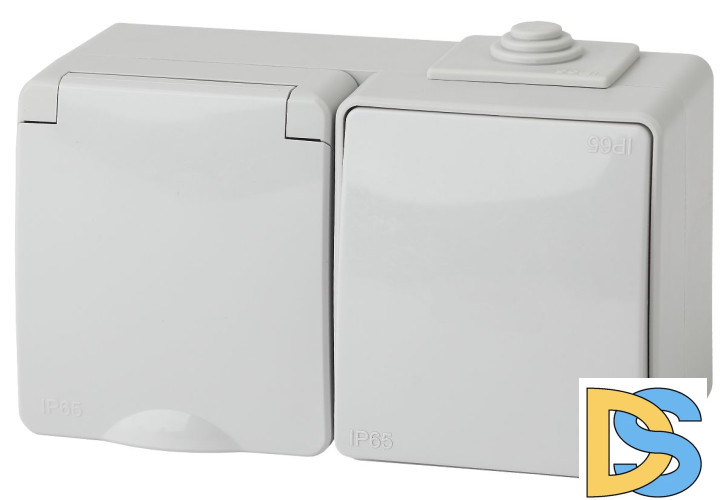 Блок розетка + выключатель Эра 11-7601-03 Б0035993