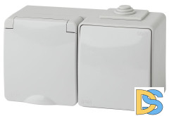 Блок розетка + выключатель Эра 11-7601-03 Б0035993