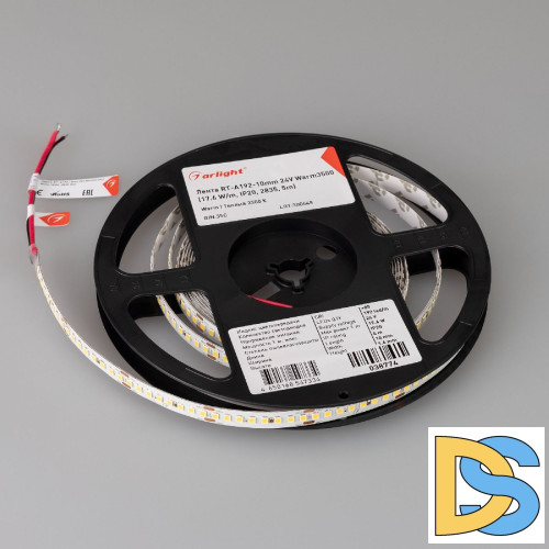 Светодиодная лента Arlight RT-A192-10mm 24V Warm3500 17.6 W/m, IP20, 2835, 5m 038774