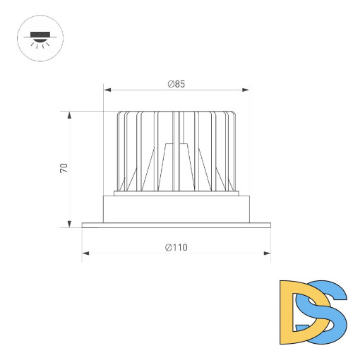 Встраиваемый светильник Arlight MS-ATLAS-TRIMLESS-R70-12W Day4000 036133(1)