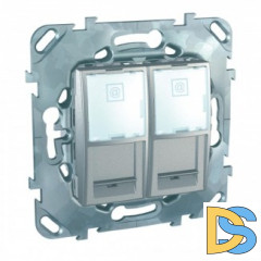 Розетка компьютерная 2-ая кат.5е, RJ-45 (интернет), Алюминий, серия UNICA TOP/CLASS, Schneider Electric