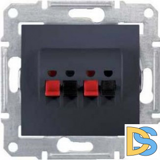 Розетка аудио для колонок 2-ая, Графит, серия Sedna, Schneider Electric