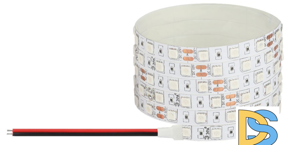 Светодиодная лента Эра 12В 5050 14,4Вт/м зеленый 5м IP20 LS5050-14,4-60-12-G-IP20-1 year-5m Б0059920