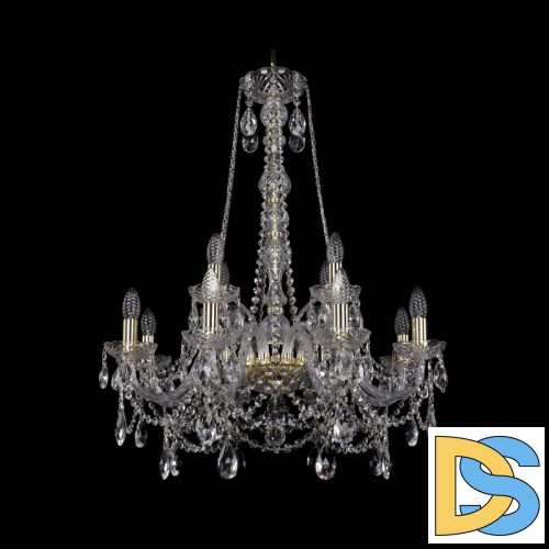 Подвесная люстра Bohemia Ivele Crystal 1411/8+4/240/h-83 G