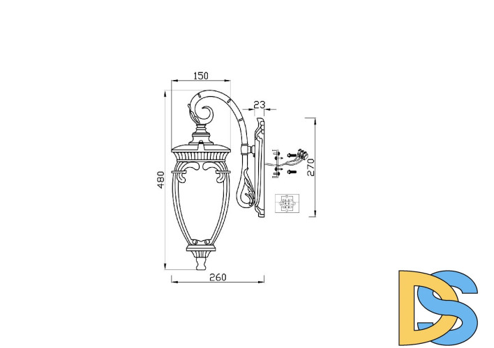 Уличный настенный светильник Maytoni Fleur O414WL-01GB