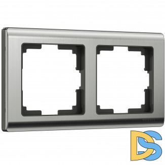 Рамка на 2 поста (глянцевый никель) W0021602