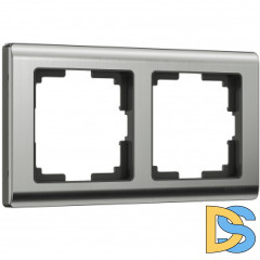 Рамка на 2 поста (глянцевый никель) W0021602