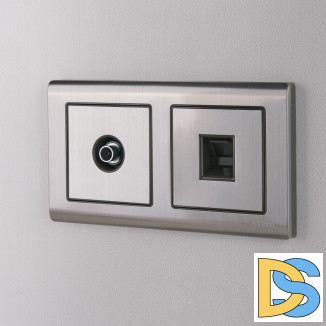 Рамка на 2 поста (глянцевый никель) W0021602