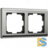 Рамка на 2 поста (глянцевый никель) W0021602