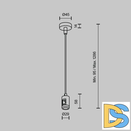 Подвес тросовый с вводом питания Maytoni Flarity TRA157SW-B1-BS