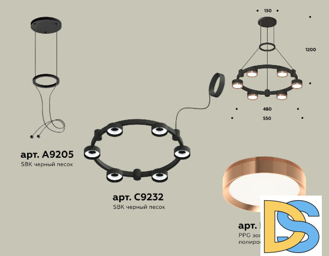Подвесная люстра Ambrella Light Traditional (A9205, C9232, N8126) XR92051103