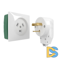 Комплект: розетка с вилкой для электроплиты Werkel 32А 250В, коробка в стену (белый) W1189201