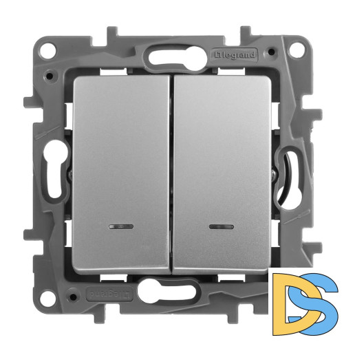 Выключатель двухклавишный Legrand Etika 10A 250V слоновая кость 672302