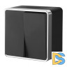 Выключатель двухклавишный влагозащищенный Gallant (черный/хром) W5020235