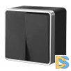 Выключатель двухклавишный влагозащищенный Gallant (черный/хром) W5020235