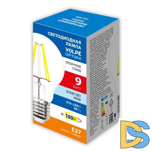 Лампа светодиодная Volpe Optima LED-A60-9W/4000K/E27/CL/SLF UL-00008303