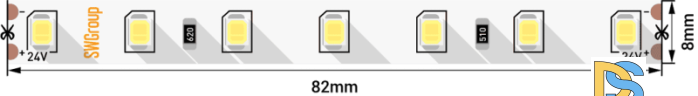 Светодиодная лента SWG SWG2P84-24-8.6-WW 005850