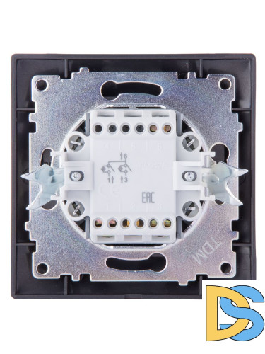 Выключатель двухклавишный с подсветкой Лама TDM Electric SQ1815-0505