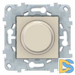 Диммер поворотно-нажимной, 400Вт для л/н и эл.трансф., Бежевый, серия Unica New, Schneider Electric