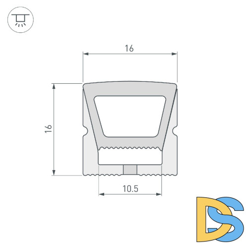Силиконовый профиль Arlight WPH-FLEX-1616-TOP-S11-20m WHITE 041094
