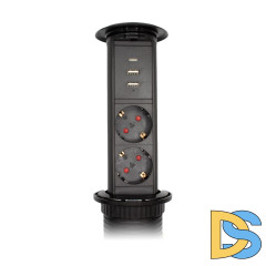 Блок розеток LE3 (2 секции 2 USB + 1 type-C беспроводная зарядка) Mebax 00-00002874