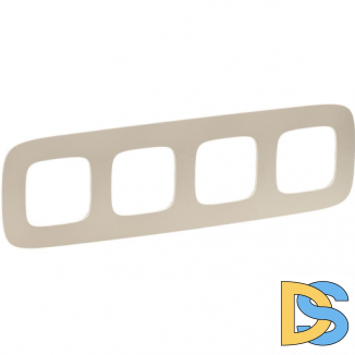 Рамка Legrand Valena Allure 4 поста Тиснение бежевое 754384