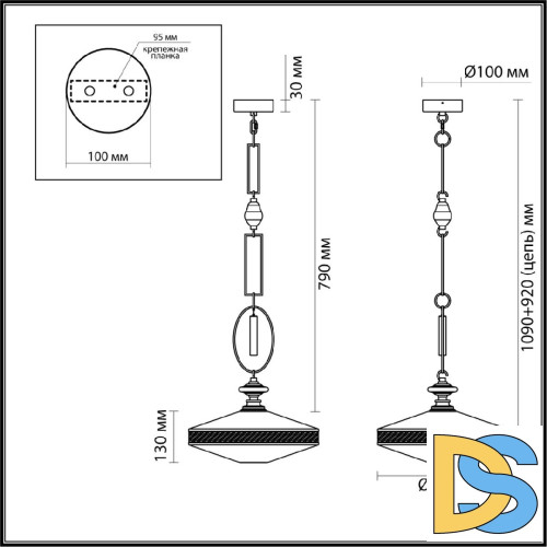 Подвесной светильник Odeon Light Pendant Krema 5441/1