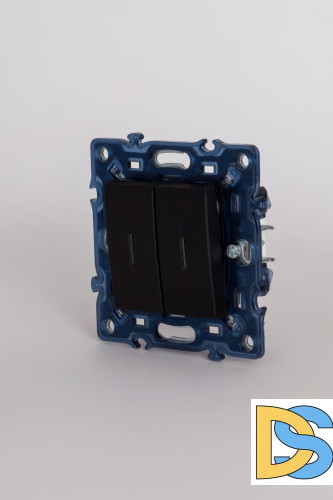 Выключатель двухклавишный с подсветкой ELBI Moda Vox 611-044832-203