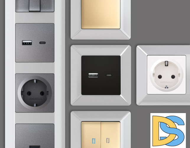 Рамка четырехместная Ambrella Volt Line AF110404