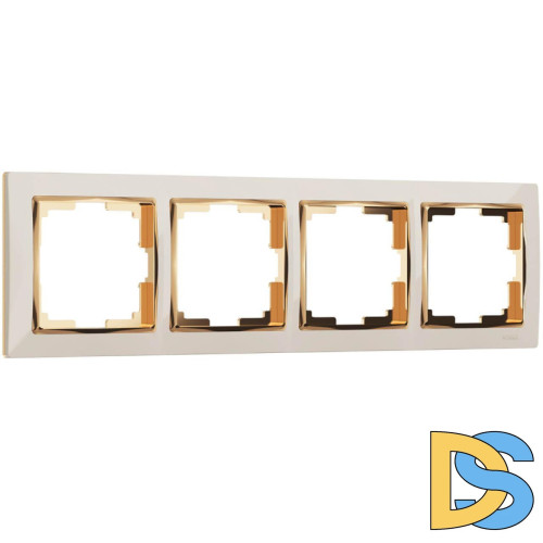 Рамка на 4 поста Werkel Snabb слоновая кость/золото W0041932 4690389160929