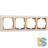 Рамка на 4 поста Werkel Snabb слоновая кость/золото W0041932 4690389160929