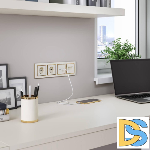 Рамка на 4 поста Werkel Snabb слоновая кость/золото W0041932 4690389160929