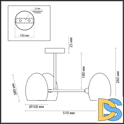 Люстра на штанге Lumion Kendall 6513/3C