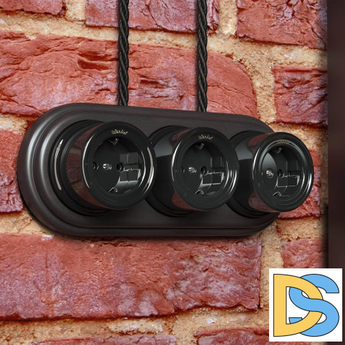 Ретро кабель Werkel витой трехжильный 2,5 мм черный W6453608 4690389165986