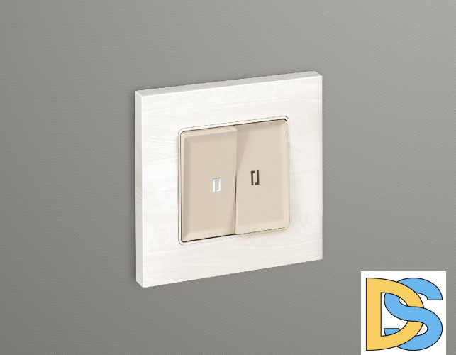 Комплект механизма 2-кл проходного выключателя с подсветкой Ambrella Volt Alfa MA324035