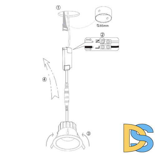 Встраиваемый светильник Maytoni Yin DL031-L12W4K-D-B