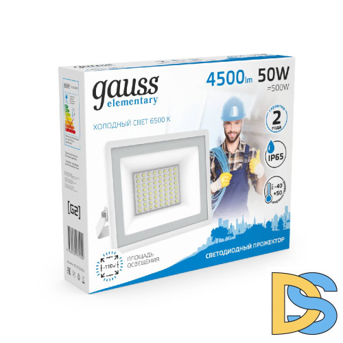 Прожектор светодиодный Gauss Slim 50W 6500К 613120350