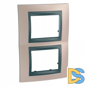 Рамка 2-ая (двойная) вертикальная, Оникс/Графит (металл), серия UNICA TOP/CLASS, Schneider Electric