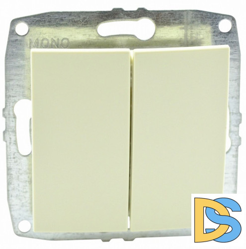 Выключатель двухклавишный Mono Electric Despina-Larissa 10А 250В крем 500-001725-102