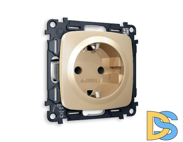 Комплект механизма розетки с/з со шторками Ambrella Volt Omega MO607010