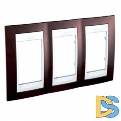 Рамка 3-ая (тройная), Терракотовый/Белый, серия Unica, Schneider Electric