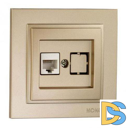 Розетка компьютерная Rj45 Cat6 Mono Electric Despina титан 102-222205-125