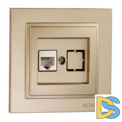 Розетка компьютерная Rj45 Cat6 Mono Electric Despina титан 102-222205-125