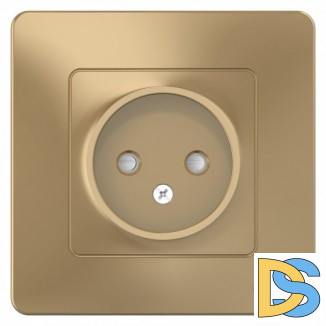 Розетка 1-ая электрическая без заземления с защитными шторками, Титан, серия Blanca, Schn