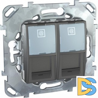 Розетка компьютерная 2-ая кат.5е, RJ-45 (интернет), Графит, серия UNICA TOP/CLASS, Schneider Electric
