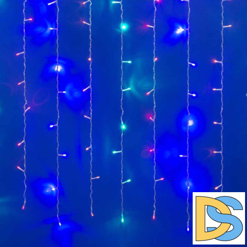 Уличная светодиодная гирлянда (UL-00007212) Uniel занавес 220V разноцветный ULD-C3020-240/STK Multi IP44