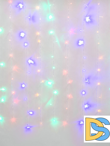 Уличная светодиодная гирлянда (UL-00007212) Uniel занавес 220V разноцветный ULD-C3020-240/STK Multi IP44