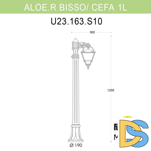 Садовый светильник Fumagalli U23.163.S10.WYF1R