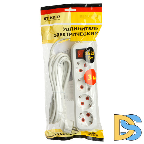 Удлинитель четырехместный Stekker Home 49359